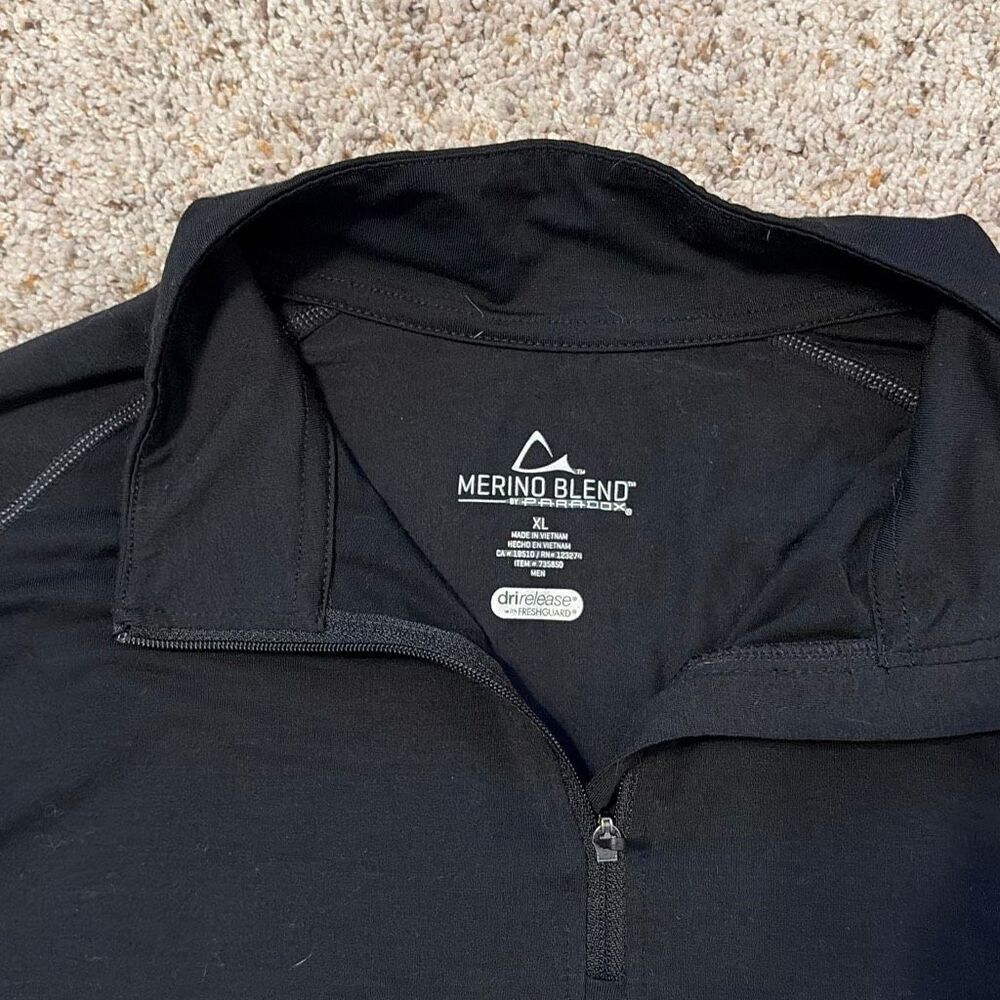 Paradox Black 1/4 Zip Merino Wool Long Sleeve Shirt XL - Picture 4 of 8